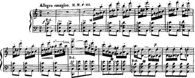 >W.タウベルト《12の演奏会用練習曲》作品40 第7番（冒頭17小節）