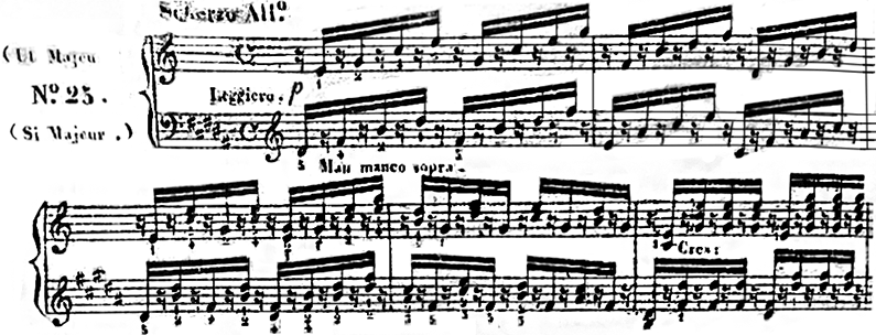 譜例1　C. チェルニー 《基礎的練習曲集》作品261 (1833), 第1, 2番