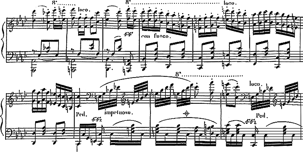 《進歩, 25の練習曲, J.B.クラーマーの練習曲集への導入》作品749　第5番 ニ長調 冒頭