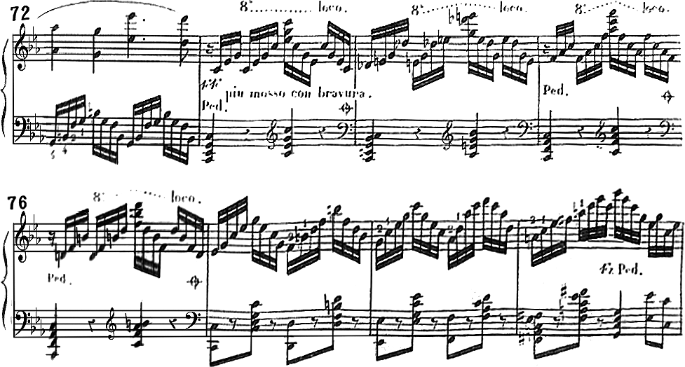 C. チェルニー《24の性格的大練習曲》作品692, 第2巻, 第8番〈大洋の波〉、冒頭