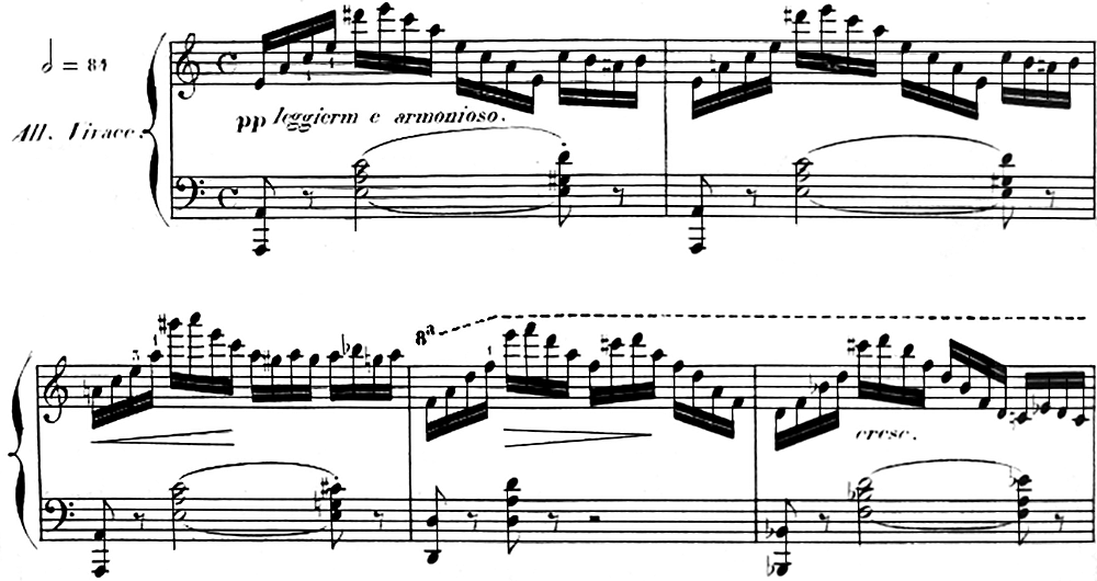 C. チェルニー《流れる練習曲》 作品765 , 第1～5小節