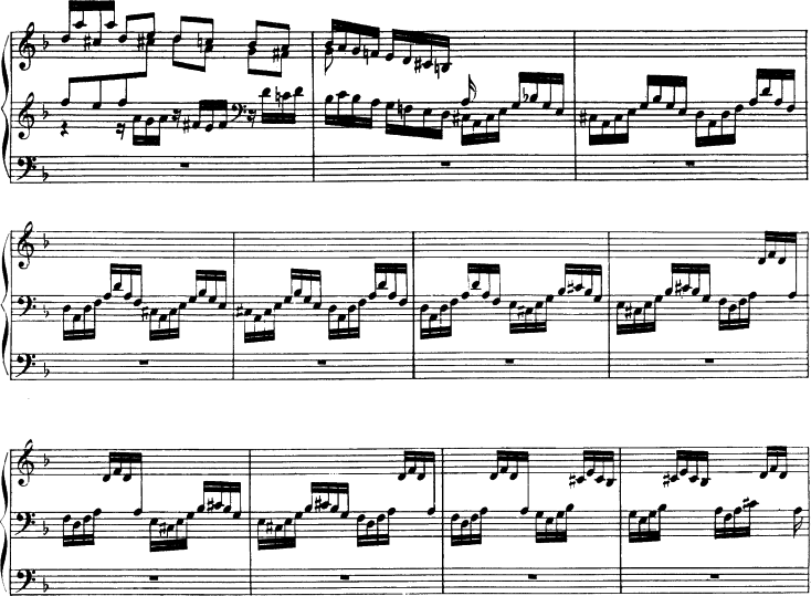 J.S. バッハ《トッカータとフーガ》ニ短調（BWV 565）72～82小節
