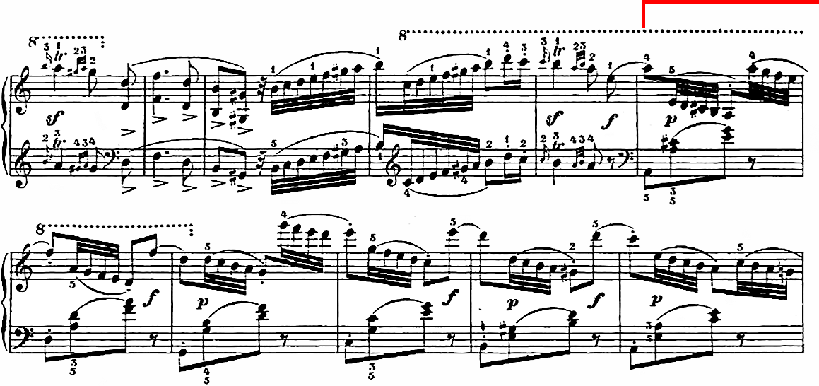 R. シューマン《パガニーニのカプリースに基づく練習曲》 作品3, 第番, 第56～66小節