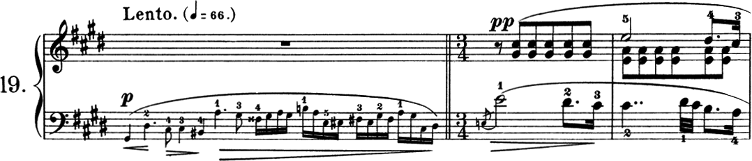 F. ショパン 《12の練習曲》第19番　作品25, 1～3小節