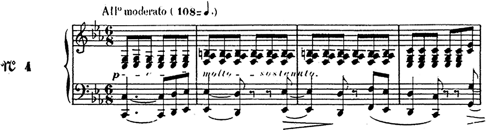 Ch.-V. アルカン 《全ての短調による12の練習曲》作品39より〈交響曲〉第1楽章（第4番）1～4小節