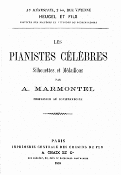 図2 マルモンテル『著名なピアニストたち』初版の表紙（1878）。