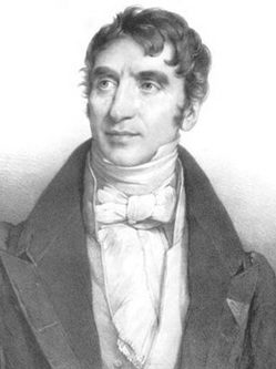 パリ音楽院ピアノ科、男子クラス教授 J.ヅィメルマン（1785-1888） （H. グレヴドンによる銅版画）