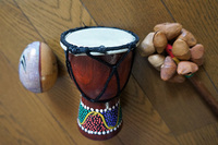 They can touch some percussion instruments.(image)