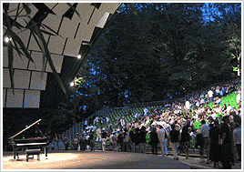 森の中に作られたコンサートホールは約2300人を収容。