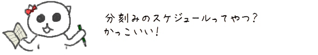 分刻みのスケジュールってやつ？かっこいい！