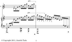 図1パラダイム楽譜　《エチュード》op.10 No.1 5-6小節