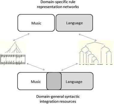 音楽と言語の構造的類似性を示す図