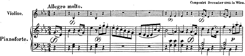 ヴァイオリンのためのソナタKV481